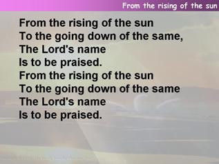 From the rising of the sun (Deming),