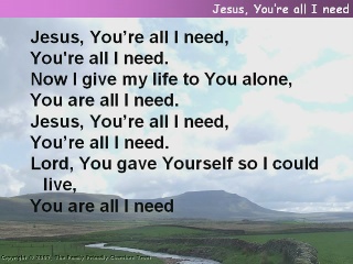 Jesus, You're all I need