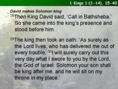 1 Kings 1:(1-14), 15-40