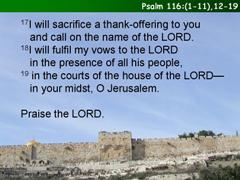 Psalm 116:(1-11) 12-19