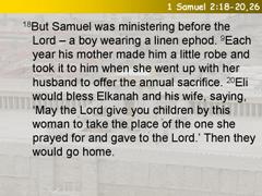 1 Samuel 2:18-20, 26