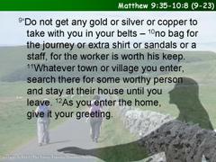 Matthew 9:35-10:8 (9-23)