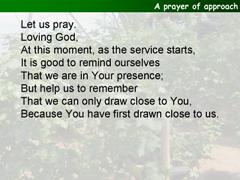 A prayer of approach
