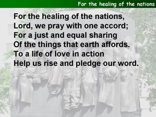 For the healing of the nations