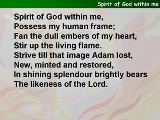 Spirit of God within me