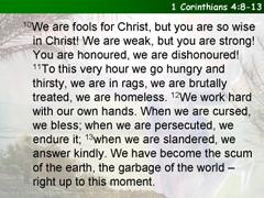 1 Corinthians 4:8-13