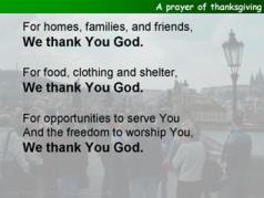 A prayer of thanksgiving