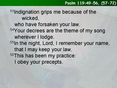 Psalm 119:49-56, (57-72)