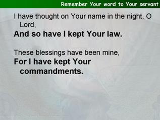 Remember your word to your servant (Psalm 119.49-56, (57-72)